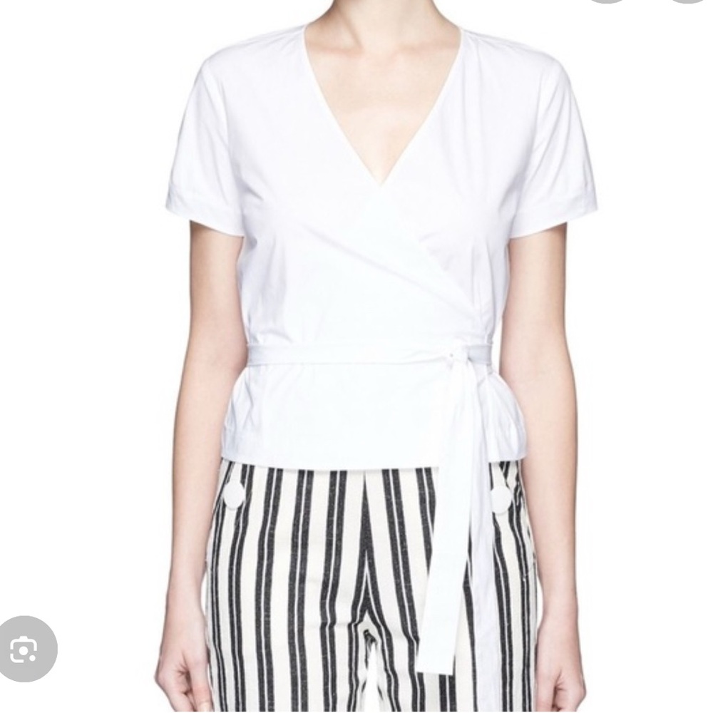 Theory Taupe Wrap Blouse